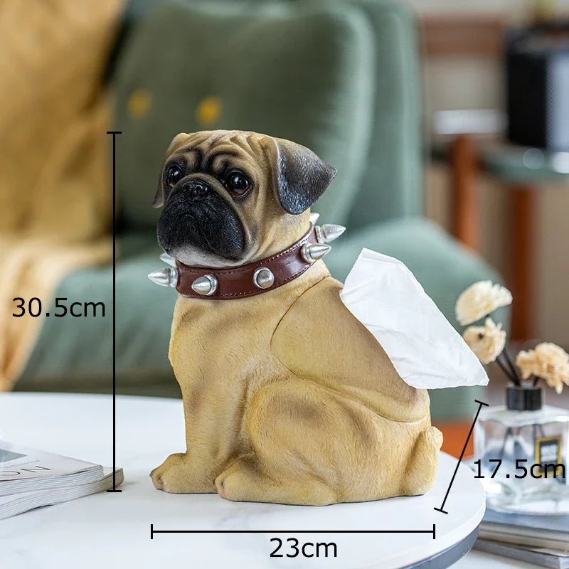 Afralia™ Bulldog Tissue Box: Cute Dog Shape Coffee Table Decoration