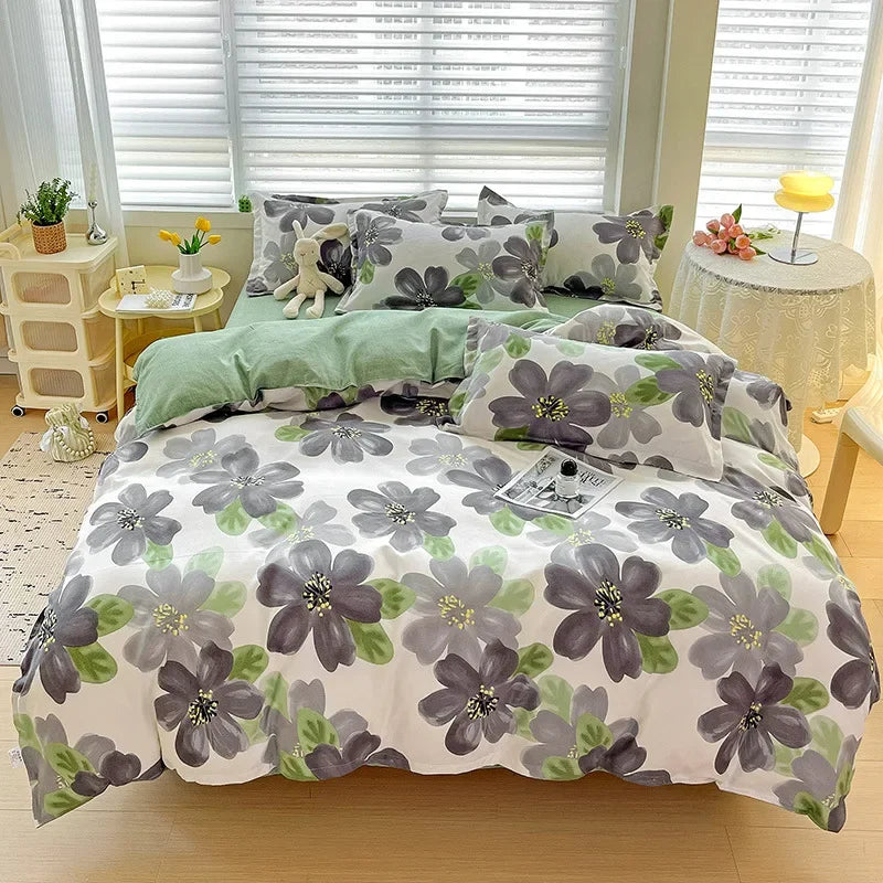 Afralia™ Cotton Printed Bedding Set: Cozy, Breathable, All Seasons Comforter Set