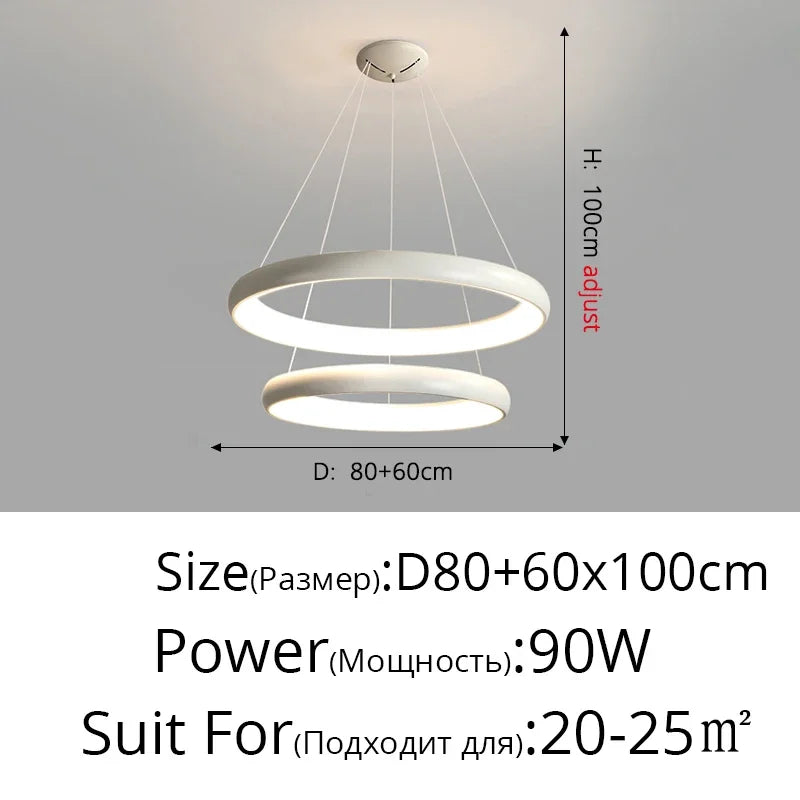 Afralia™ Modern LED Chandelier: Dining Room Bedroom Kitchen Remote Control Interior Decoration