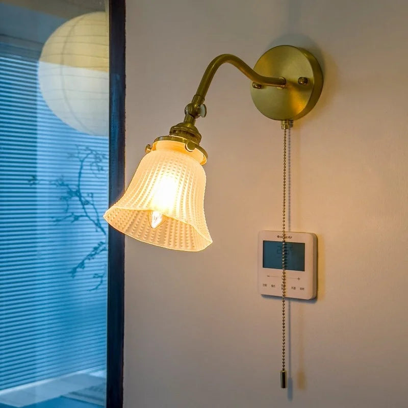 Afralia™ Glass LED Wall Light for Living Room Stair Loft Bathroom Mirror Bedside