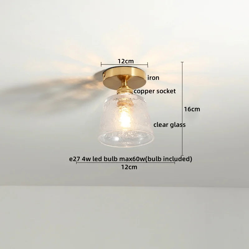 Afralia™ Glass LED Ceiling Light for Corridor Balcony Modern Indoor Lighting