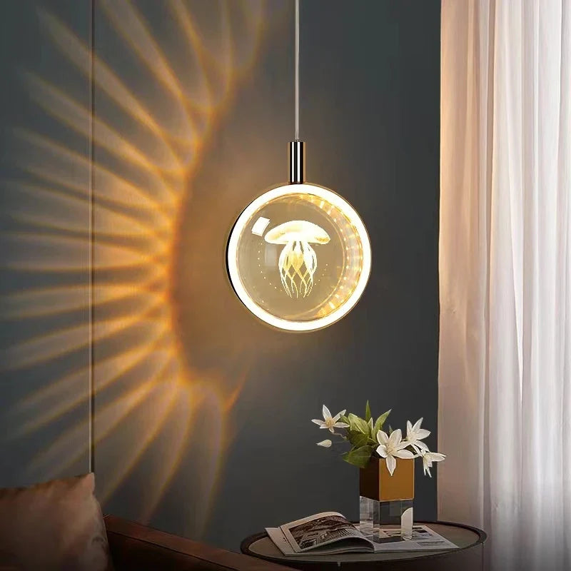 Afralia™ Dandelion Crystal Ball Chandelier LED Hanging Lamp for Bedroom and Restaurant