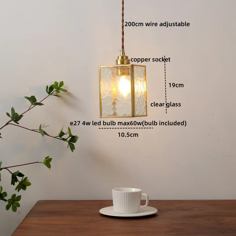 Afralia™ Copper Glass LED Pendant Light - Nordic Hanging Lamp for Home Decor
