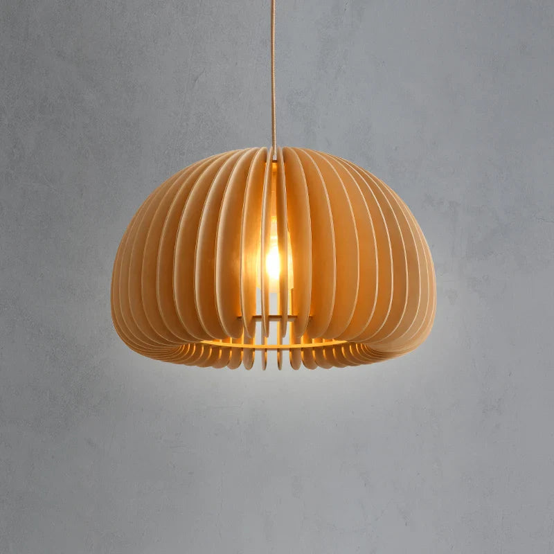 Afralia™ Wooden Pumpkin Bird Shades Pendant Light Tiffany Chandelier, Adjustable E27, Creativity, Bedroom Dining Room