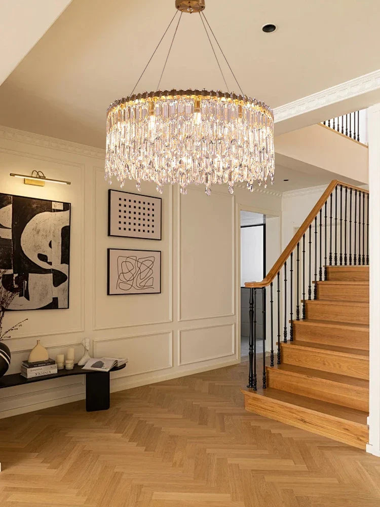 Afralia™ Crystal Pendant Chandelier for Living Room Bedroom - Luxury Hanglamp by Lamparas Lustres