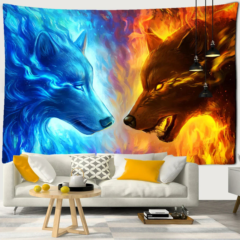 Afralia™ Boho Wildlife Tapestry Wall Hanging Psychedelic Home Decor