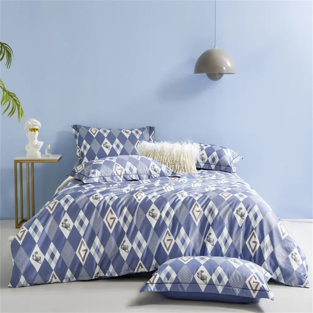 Afralia™ 600TC Egyptian Cotton Queen King Bedding Set Duvet Cover Bed Linens