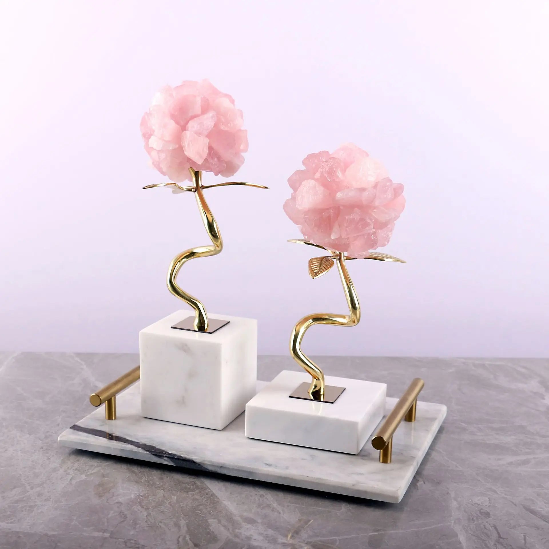Afralia™ Pink Crystal Ball Wine Cabinet with Marble Base: Modern, Luxe Living Room Decor
