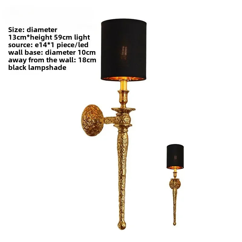 Afralia™ Copper Wall Lamp for Luxury Living Room TV Background, Bedroom, Staircase LED Lighting