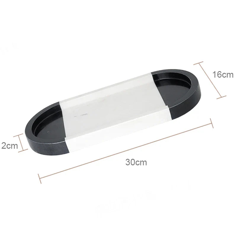 Afralia™ Calacatta Marble Vanity Tray for Perfume Candles Jewelry Luxury Home Decor