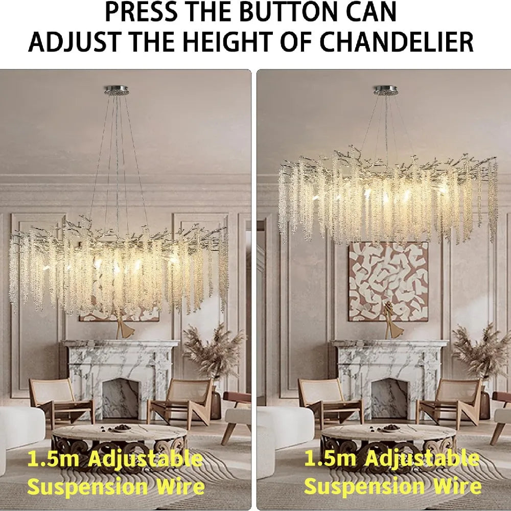 Afralia™ Branch Crystal Chandelier for Dining Room, Bedroom, Living Room