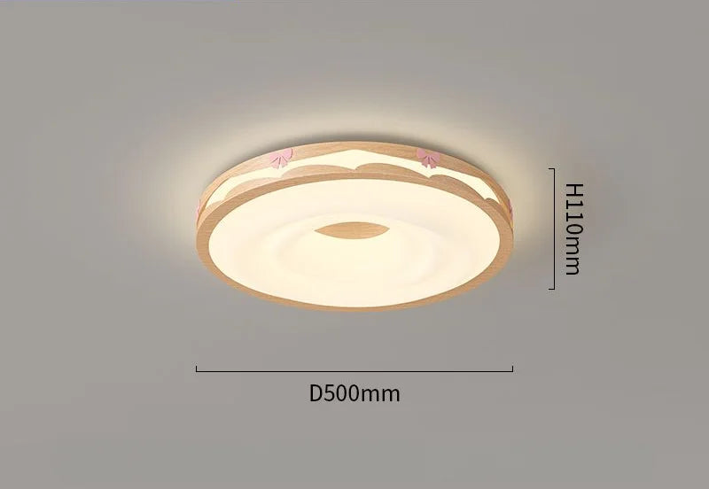 Afralia™ Cream Wind Walnut Round Master Bedroom Lamp Warm Retro Hanging Ball Ceiling
