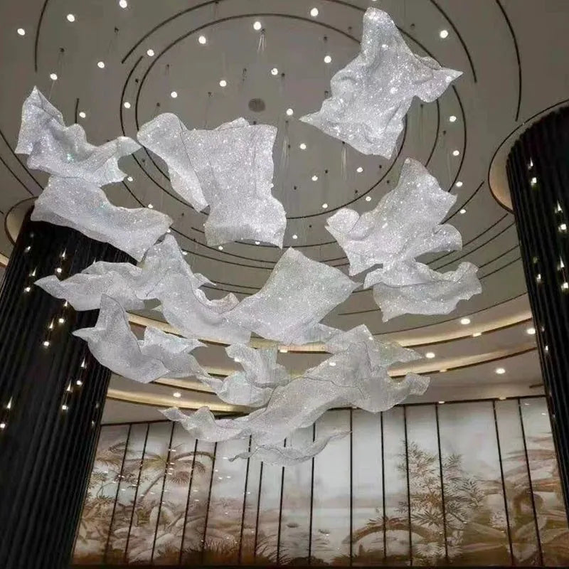 Afralia™ Modern Art Irregular Chandelier: Nordic Design, LED Lights, Customizable for Hotels