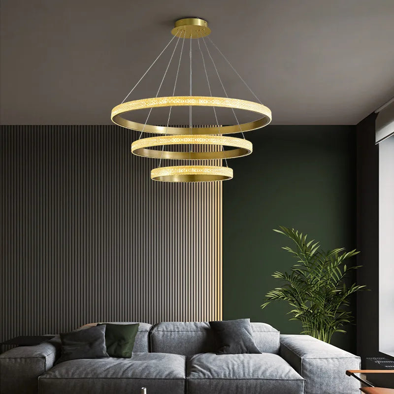 Afralia™ LED Chandelier: Modern Minimalist Pendant Lighting for Home Living Dining Kitchen Bedroom