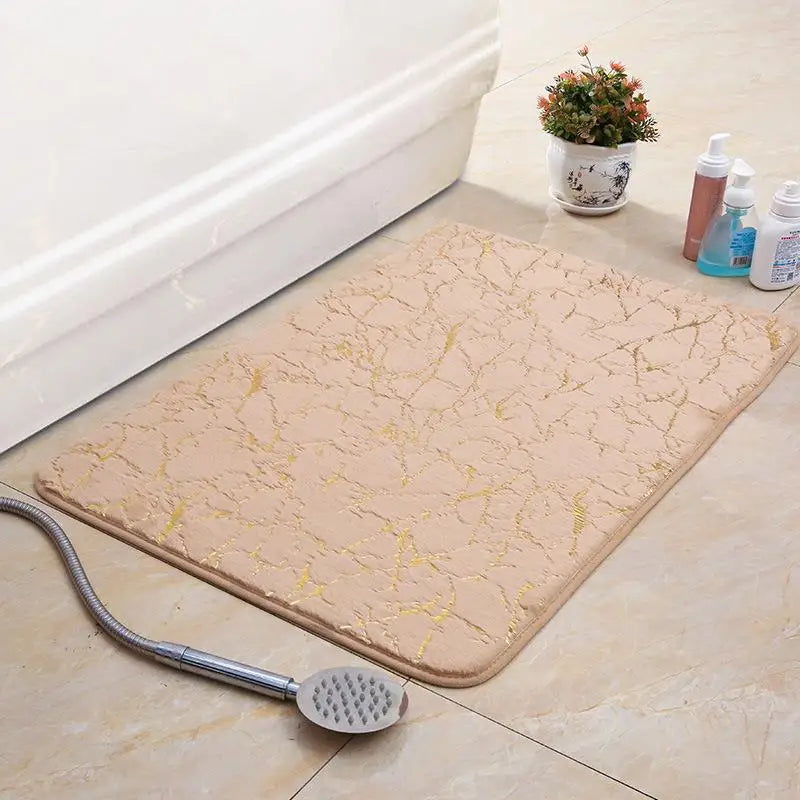 Afralia™ White Marble Bathroom Mat Ultra Soft Non-Slip Quick Dry Machine Washable