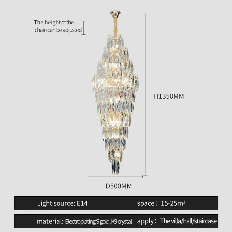 Afralia™ European Duplex Crystal Chandelier for Elegant Luxury Living