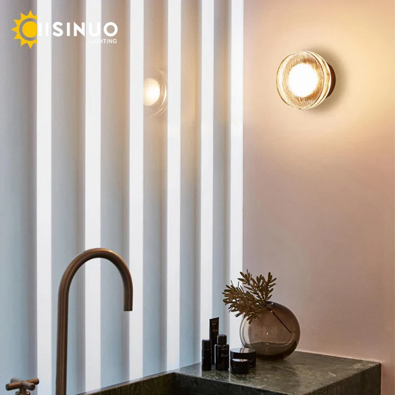 Afralia™ Outdoor Round Black Aluminum LED Wall Light for Porch Entryway Decor