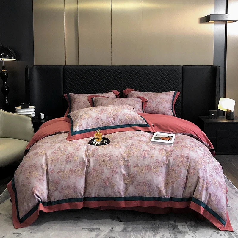 Afralia™ Sanded Cotton Bedding Set - Queen/King/Double Size - Printed Design