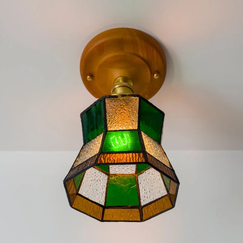 Afralia™ Glass Copper LED Ceiling Lamp Modern Style for Home Decor and Restaurant