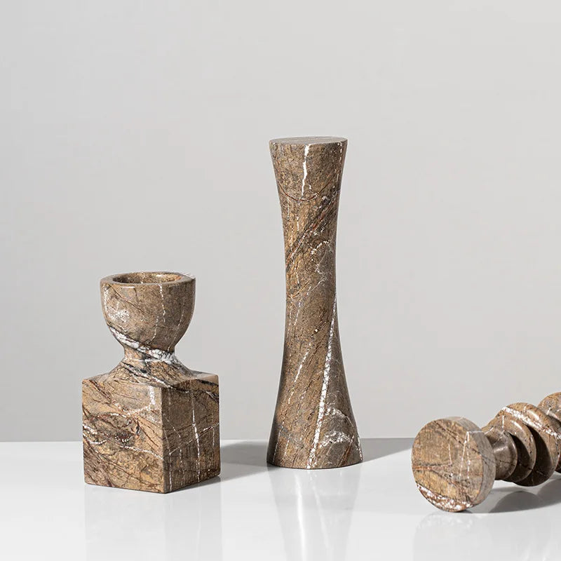 Marble Candle Holder by Afralia™: Vintage Decor for Wedding & Christmas