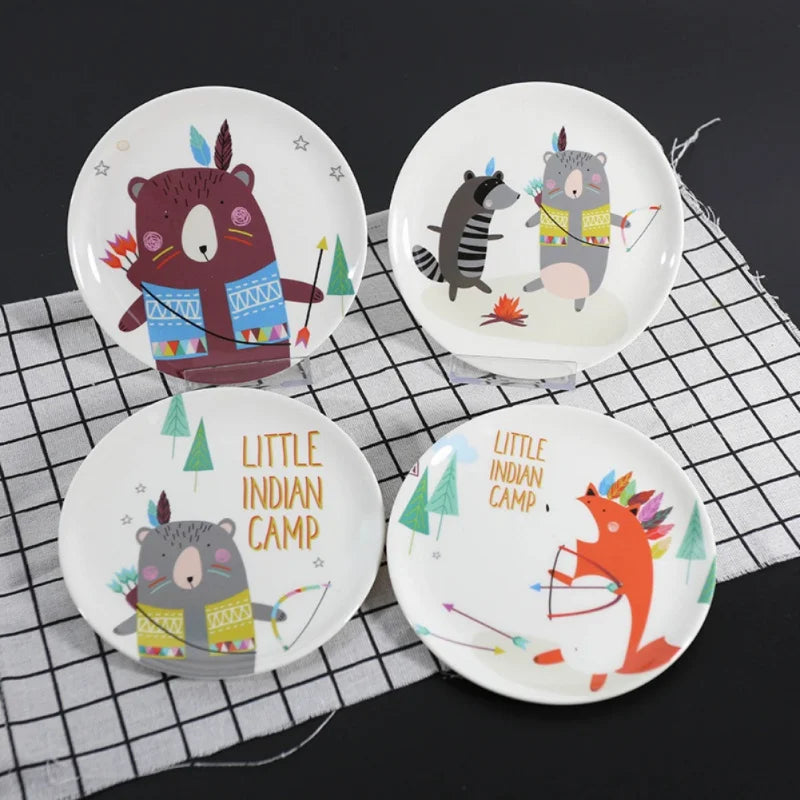 Afralia™ Bone Snack Plate Set - Small Melamine Dish for Sweets, Cakes, and Treats