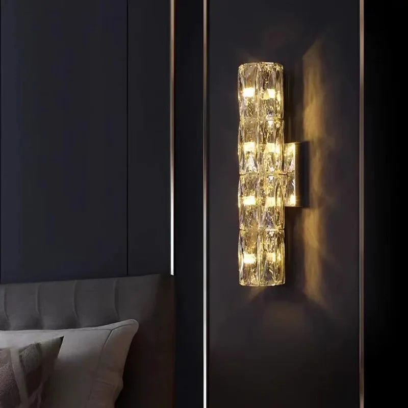 Afralia™ Crystal Luxury Wall Lamp for Bedroom & Living Room with LED Lights