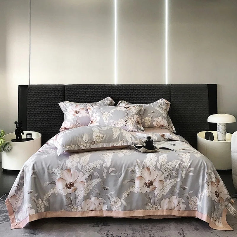 Afralia™ Tie-Dye Floral Satin Blanket Comforter: Super Soft Cooling Quilt for Bedding