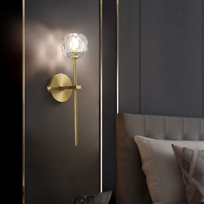 Afralia™ Crystal Wall Sconce: Modern LED Fixture for Bedroom, Living Room, and Hallway