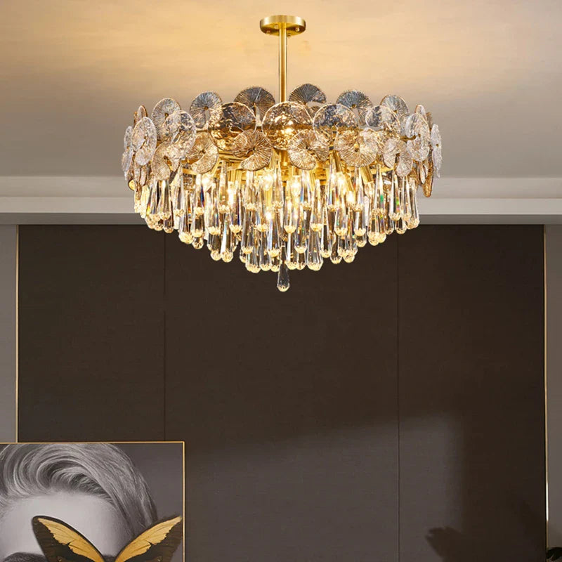 Afralia™ Modern Crystal LED Ceiling Chandelier for Home, Restaurant, Hotel