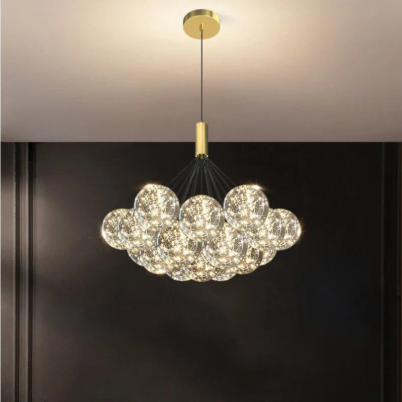 Afralia™ Starlight Glass Bubble Chandelier for Modern Indoor Spaces