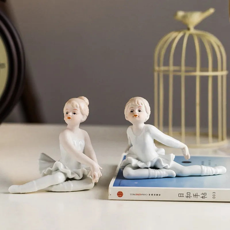 Afralia™ Ceramic Ballet Girl Figurine: Home Decor, Living Room, Bedroom, Kids Gift