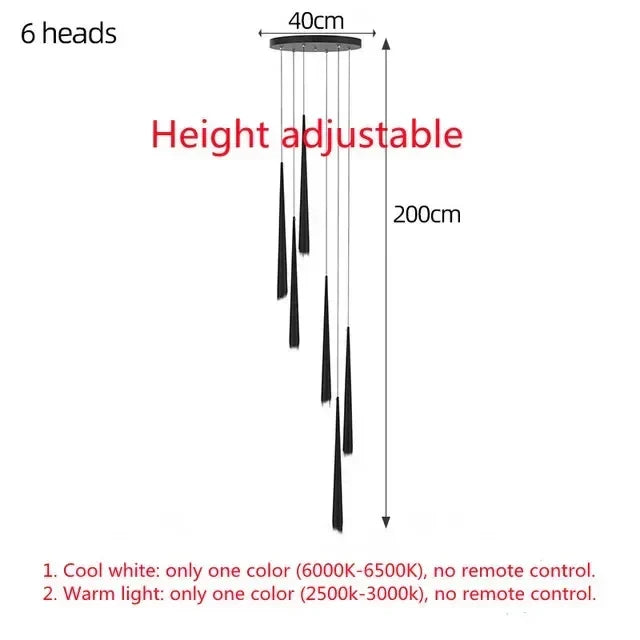 Afralia™ LED Chandelier: Modern, Dimmable Ceiling Light for Living Room, Kitchen, Staircase