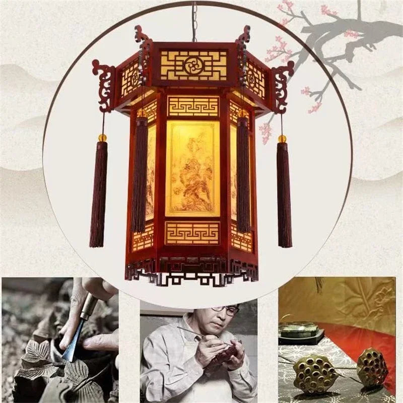 Afralia™ Bamboo Lantern Pendant Lights: Classic Chinese Beauty for Home Decor