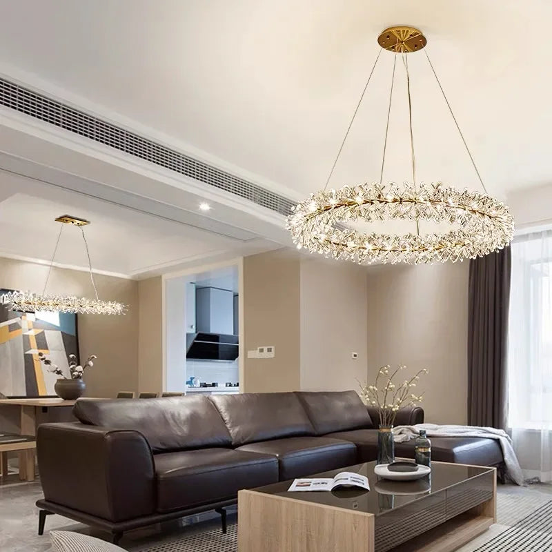 Afralia™ Crystal Flower Chandelier: Modern Nordic Luxury LED Ceiling Lamp for Living Room