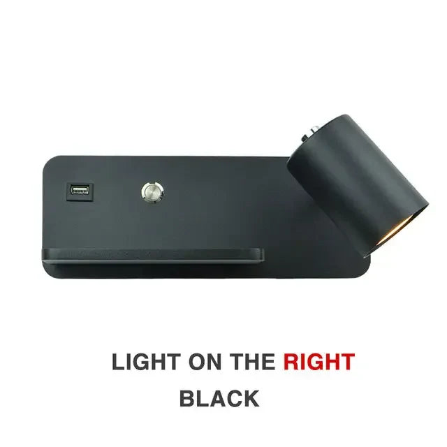 Afralia™ Wireless Charging Wall Lamp USB GU10 5W Switch Sconce for Modern Interior Lighting