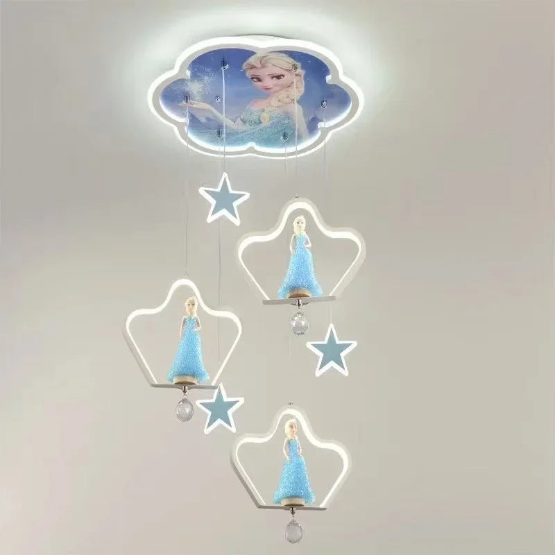 Afralia™ Kids' Modern Crystal LED Chandelier Ceiling Lamp, Bedroom Lighting Fixture