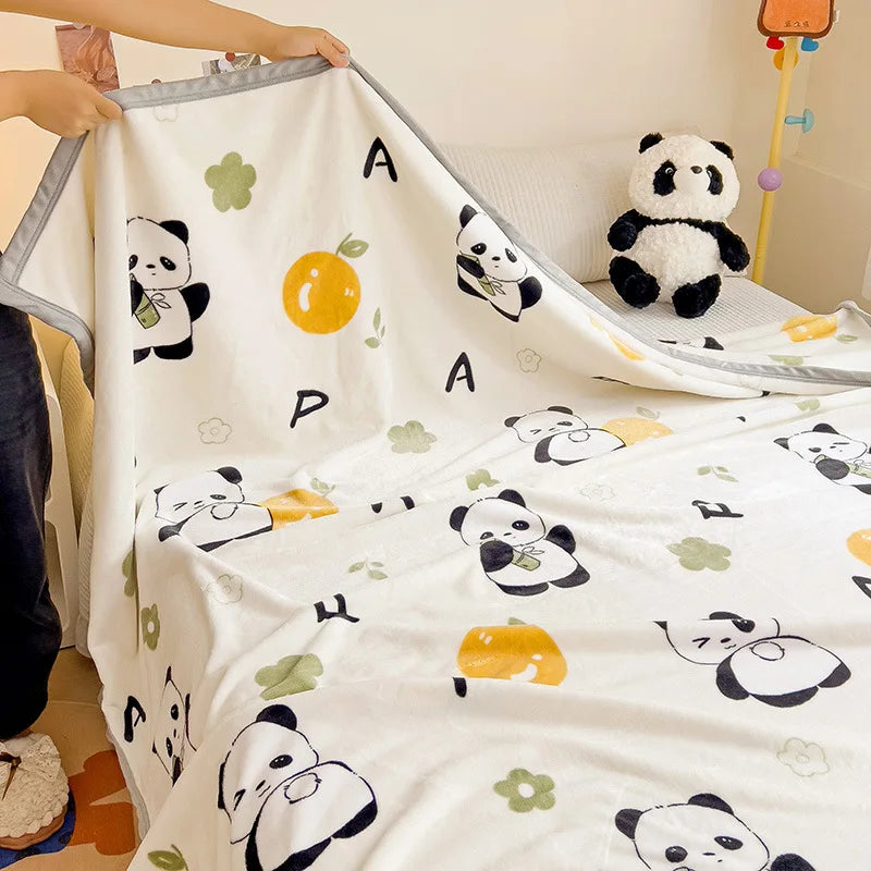 Afralia™ Cartoon Milk Velvet Blanket: Soft Coral Fleece Summer Sofa Cover & Queen Blanket