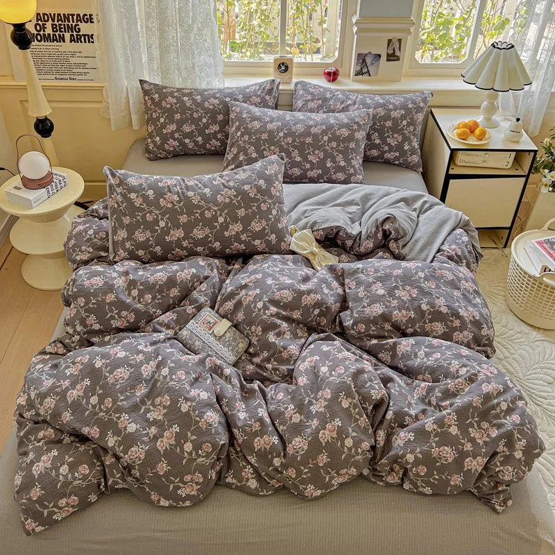 Afralia™ Soft Floral Duvet Cover - Queen King Size Bedding