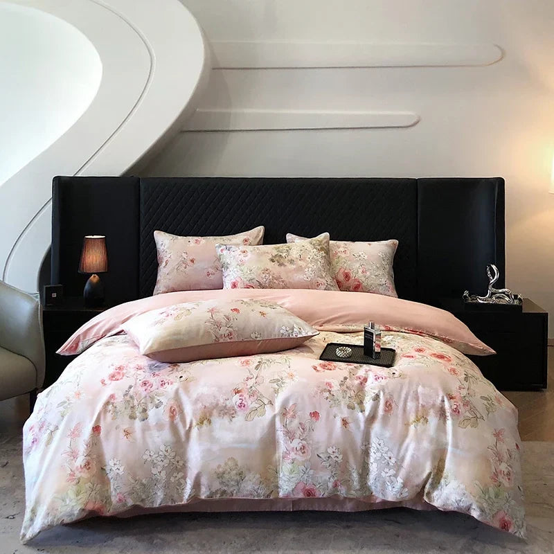 Afralia™ Colorful Egyptian Cotton Bedding Set for King Queen Europe Bed Linens