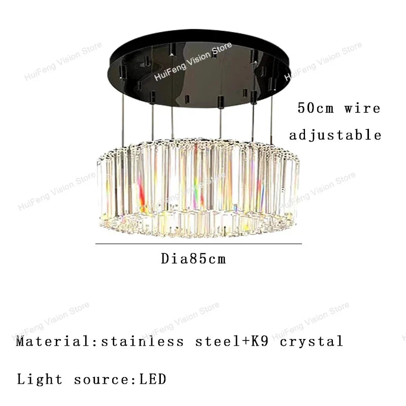 Afralia™ Modern Crystal Ceiling Chandelier for Living Room