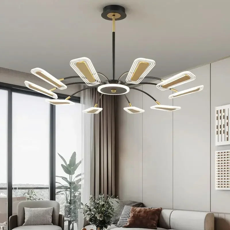 Afralia™ Gold Crystal LED Chandelier for Living Room, Dining, Kitchen - Modern Luxury Style