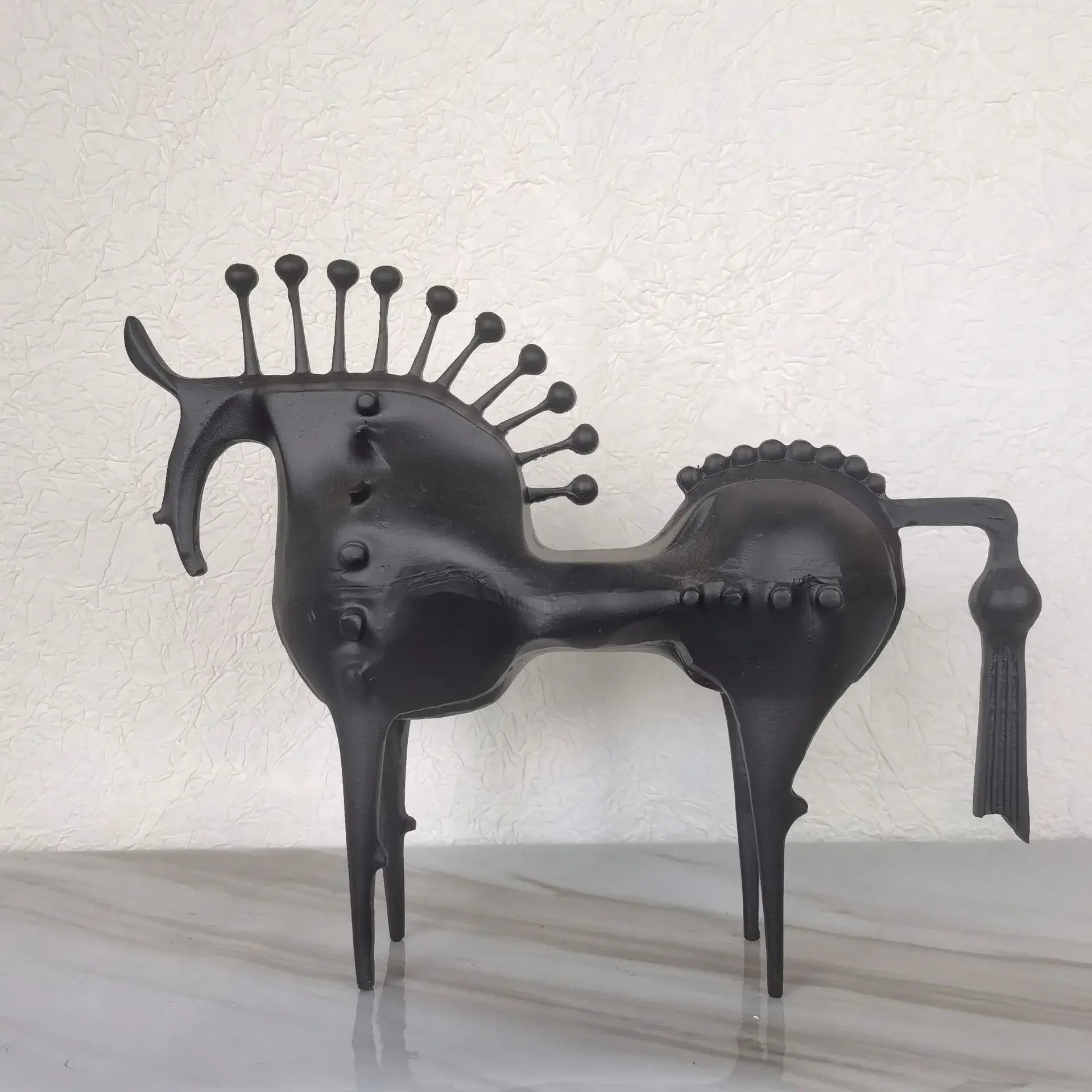 Afralia™ Metal Horse Sculpture Decorative Figurine Abstraction Home Decoration