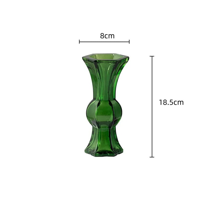 Afralia™ Green Glass Geometry Vase Hydroponics Terrarium Home Decoration Accessory