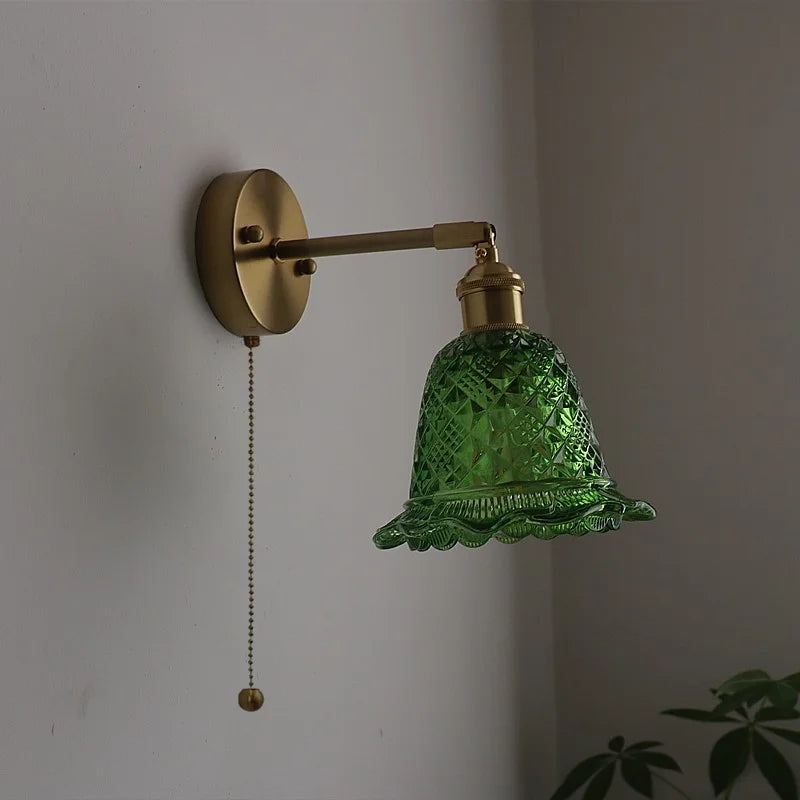 Afralia™ Copper Glass Nordic LED Wall Lights for Balcony Bedroom Mirror Bathroom