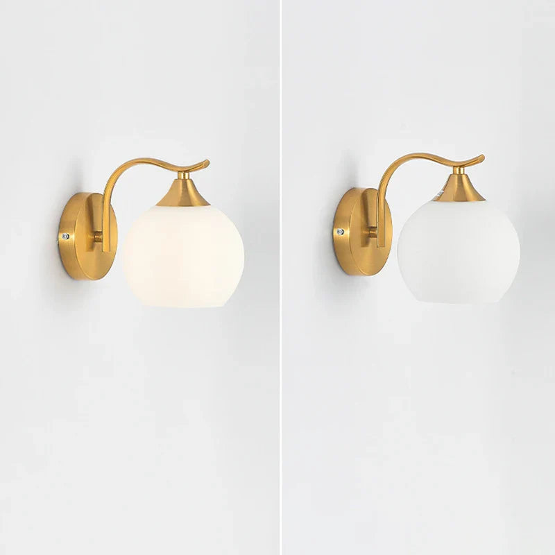 Afralia™ Luxury Glass Wall Lamp Brass Color Home Art Deco Sconce Wall Lights