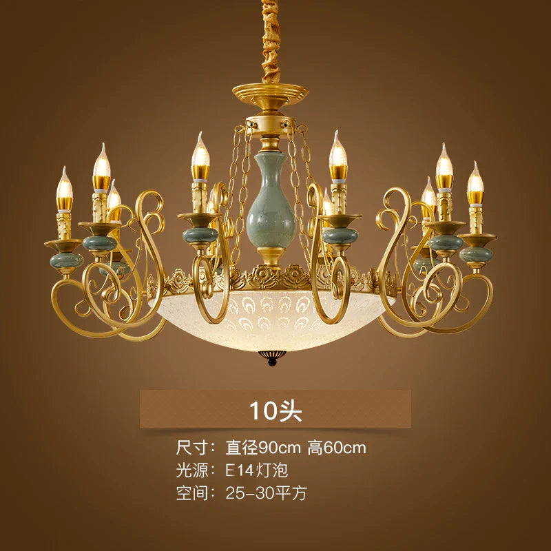 Afralia™ Retro Rustic Candle Pendant Light for Dining Bedroom Study Living Room