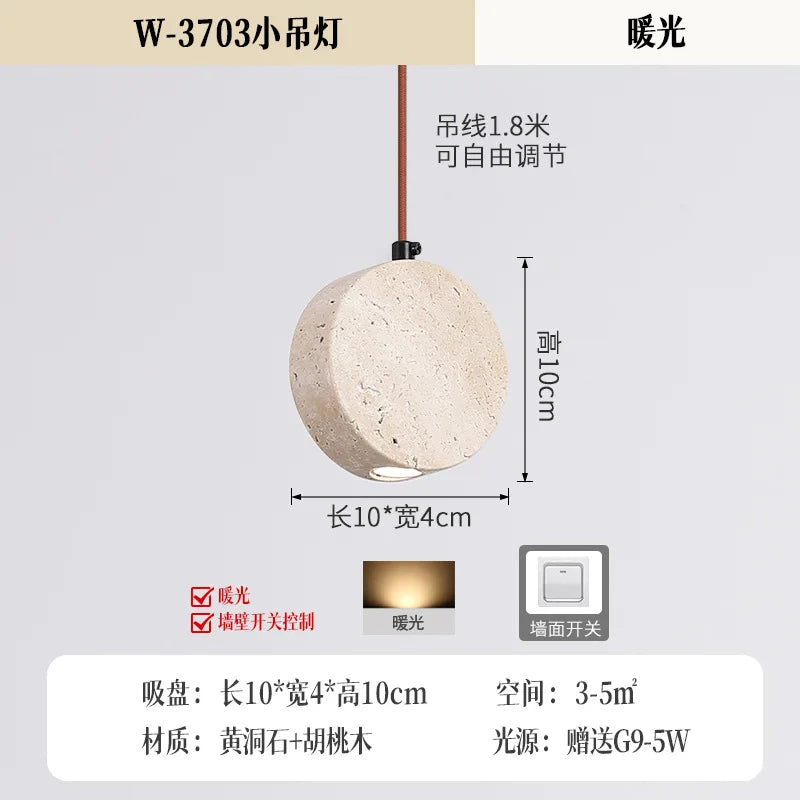 Afralia™ Stone Art Pendant Bell Chandelier - Retro Home Lighting Fixture