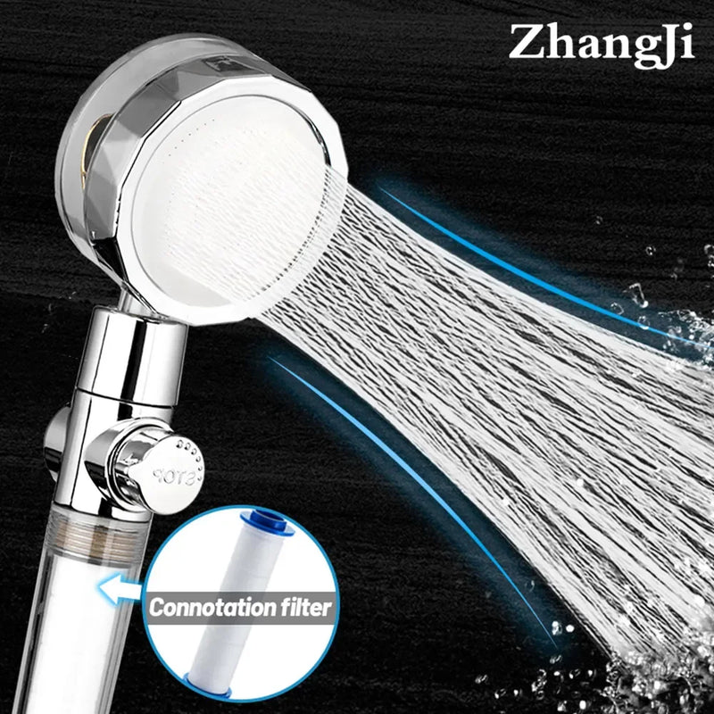 Afralia™ Turbocharged High Pressure Handheld Shower Nozzle with Stop Button and Cotton Filter