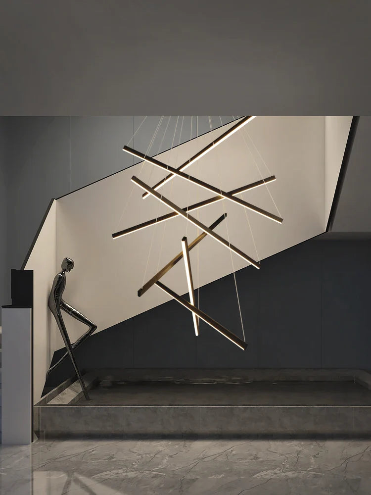 Afralia™ LED Chandelier for Modern Duplex Interior, Loft Decor, Living & Dining Room Lighting