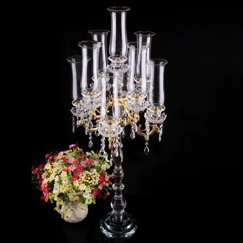Afralia™ Crystal Glass Cover Candle Holders - Elegant Table Centerpiece for Candlelight Dinners